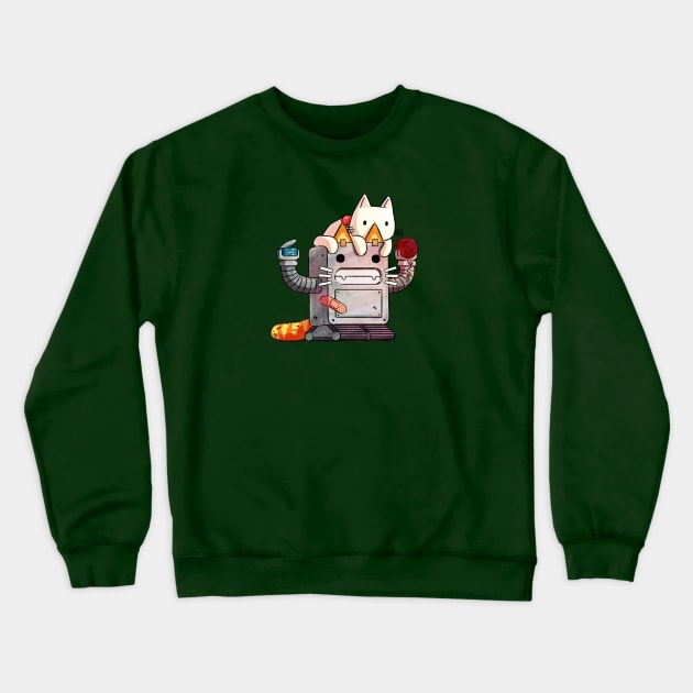 Robot Cat Crewneck Sweatshirt by Extra Ordinary Comics